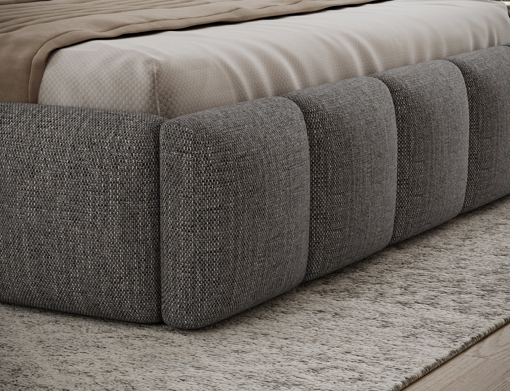 Lit coffre Fuji – design matelassé et rangement intégré