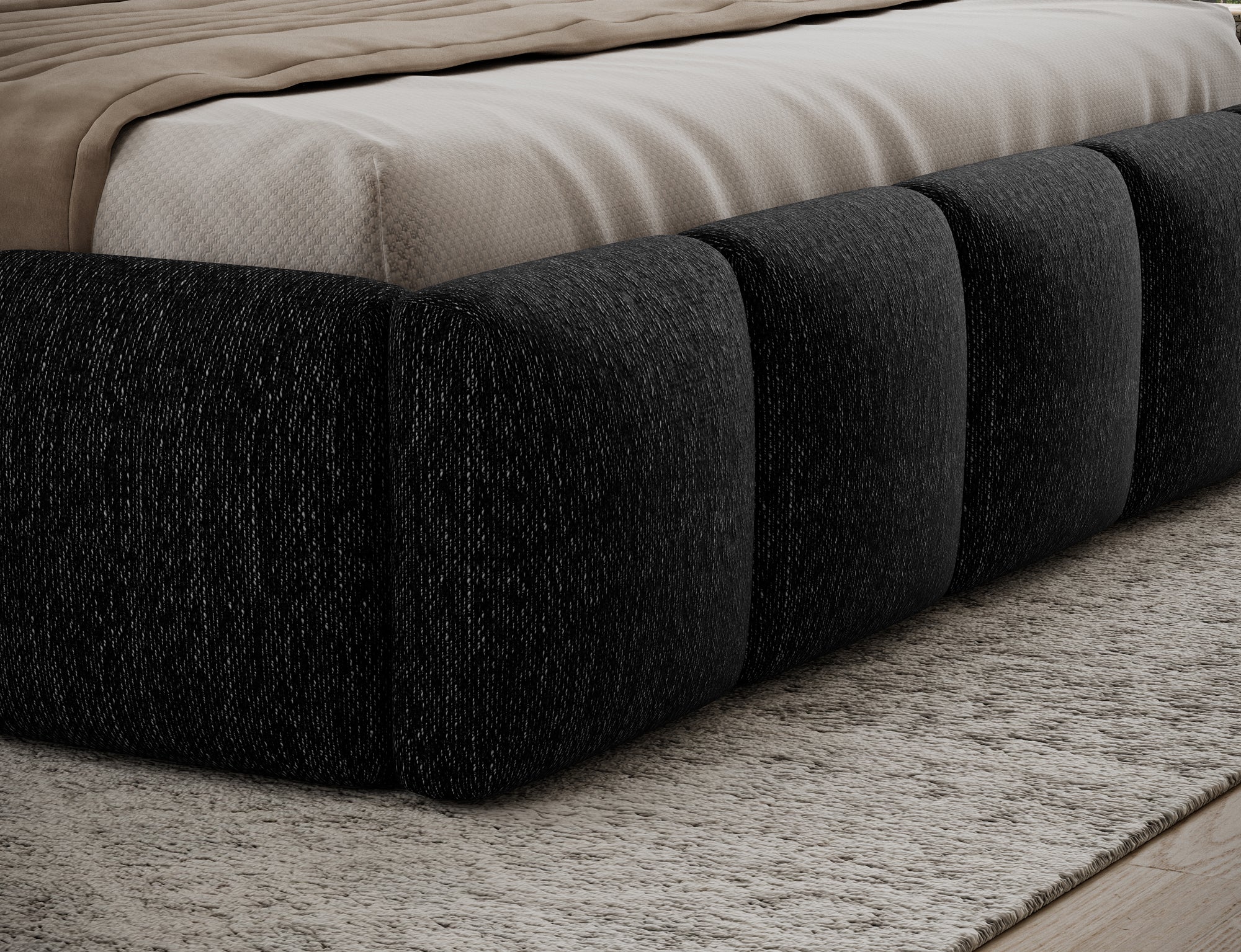 Lit coffre Fuji – design matelassé et rangement intégré