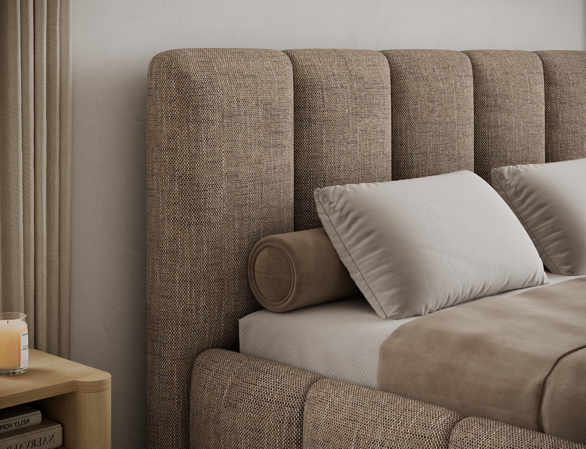 Lit coffre Fuji – design matelassé et rangement intégré