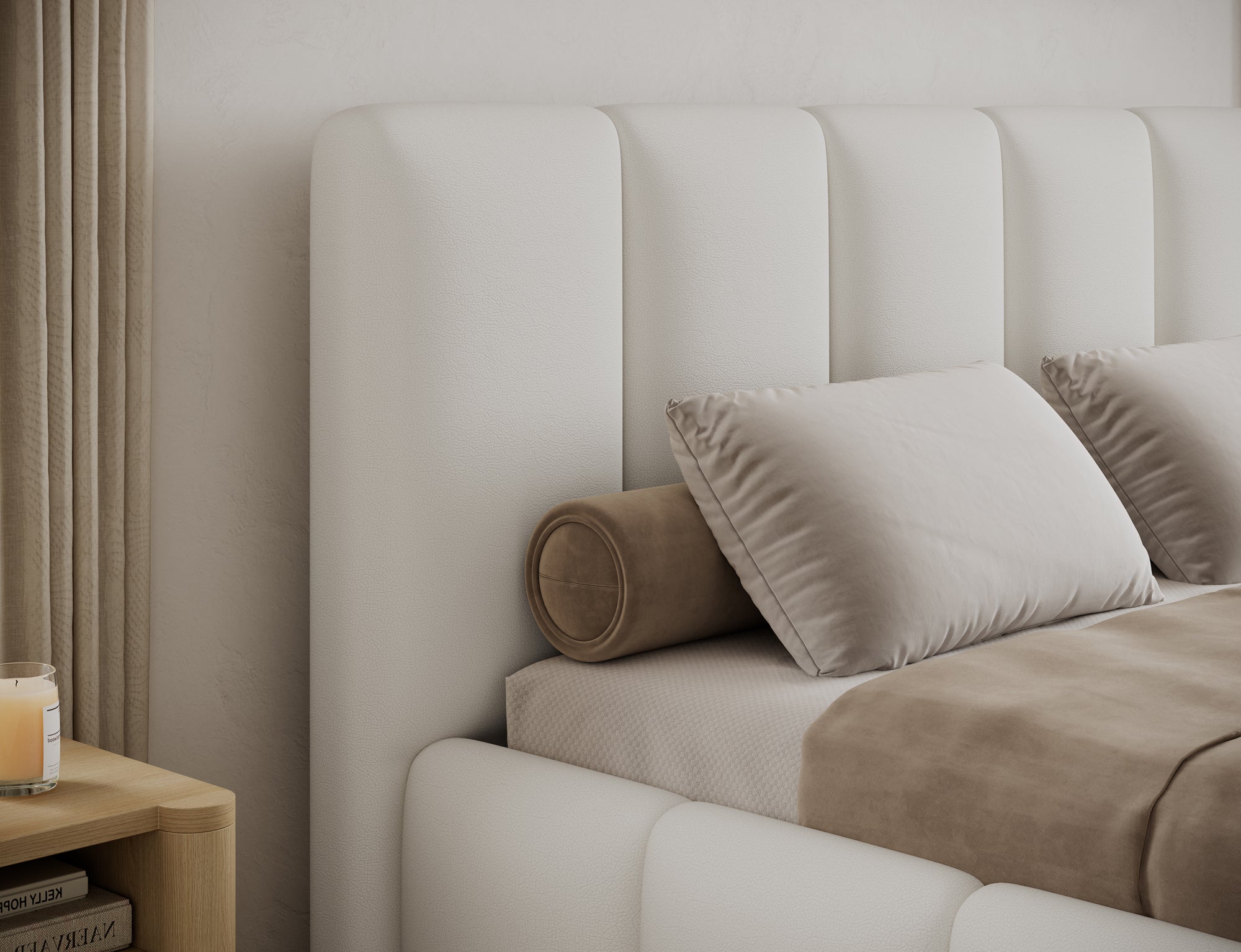 Lit coffre Fuji – design matelassé et rangement intégré