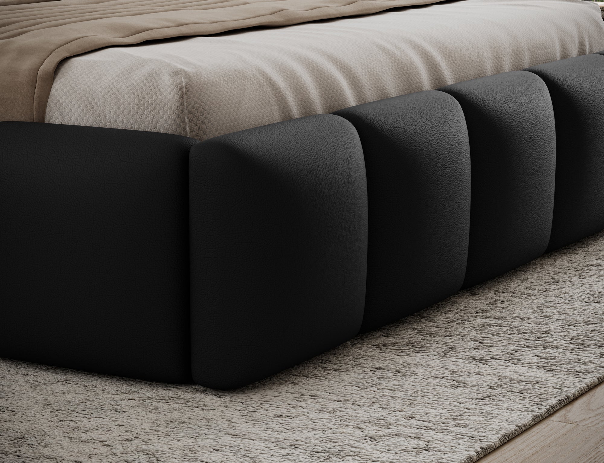 Lit coffre Fuji – design matelassé et rangement intégré