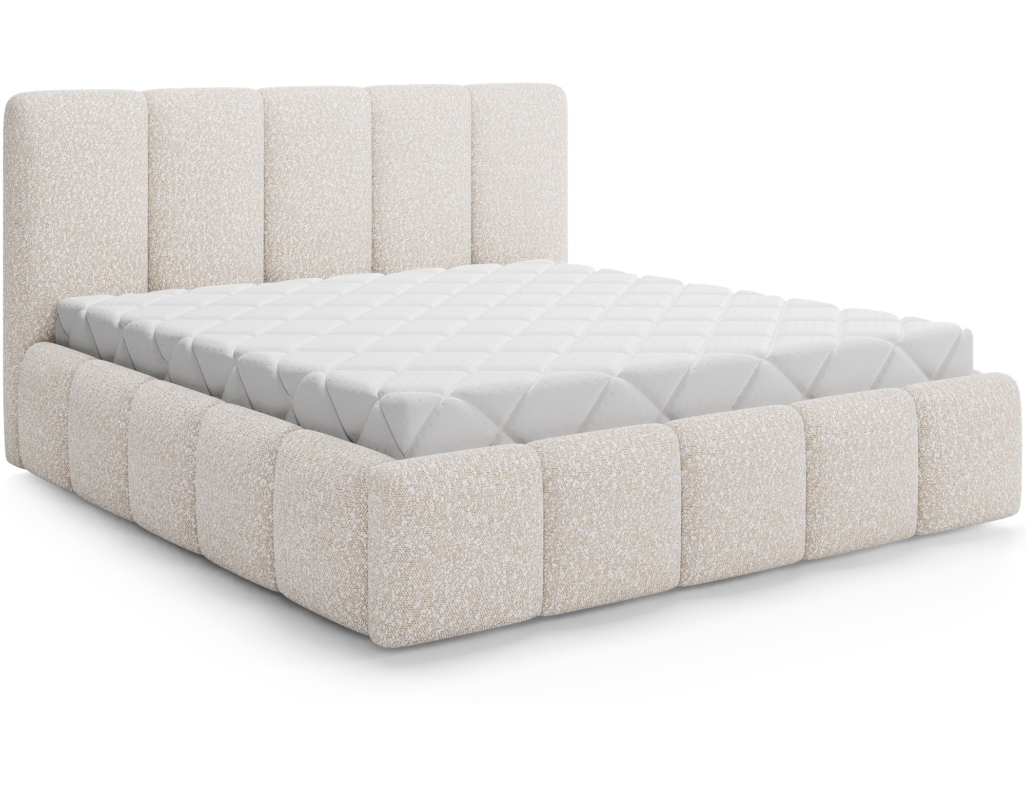 Lit coffre Fuji – design matelassé et rangement intégré