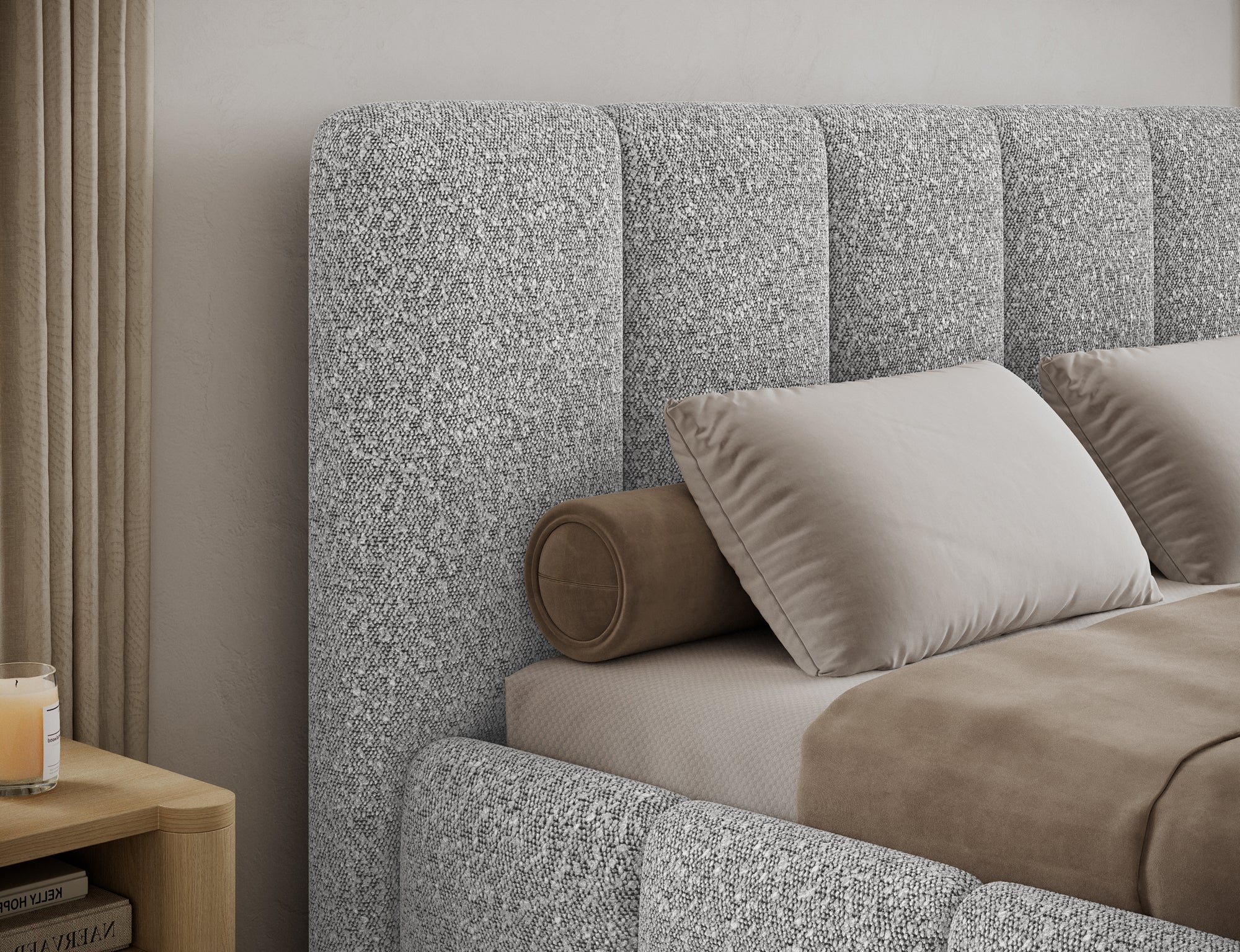 Lit coffre Fuji – design matelassé et rangement intégré