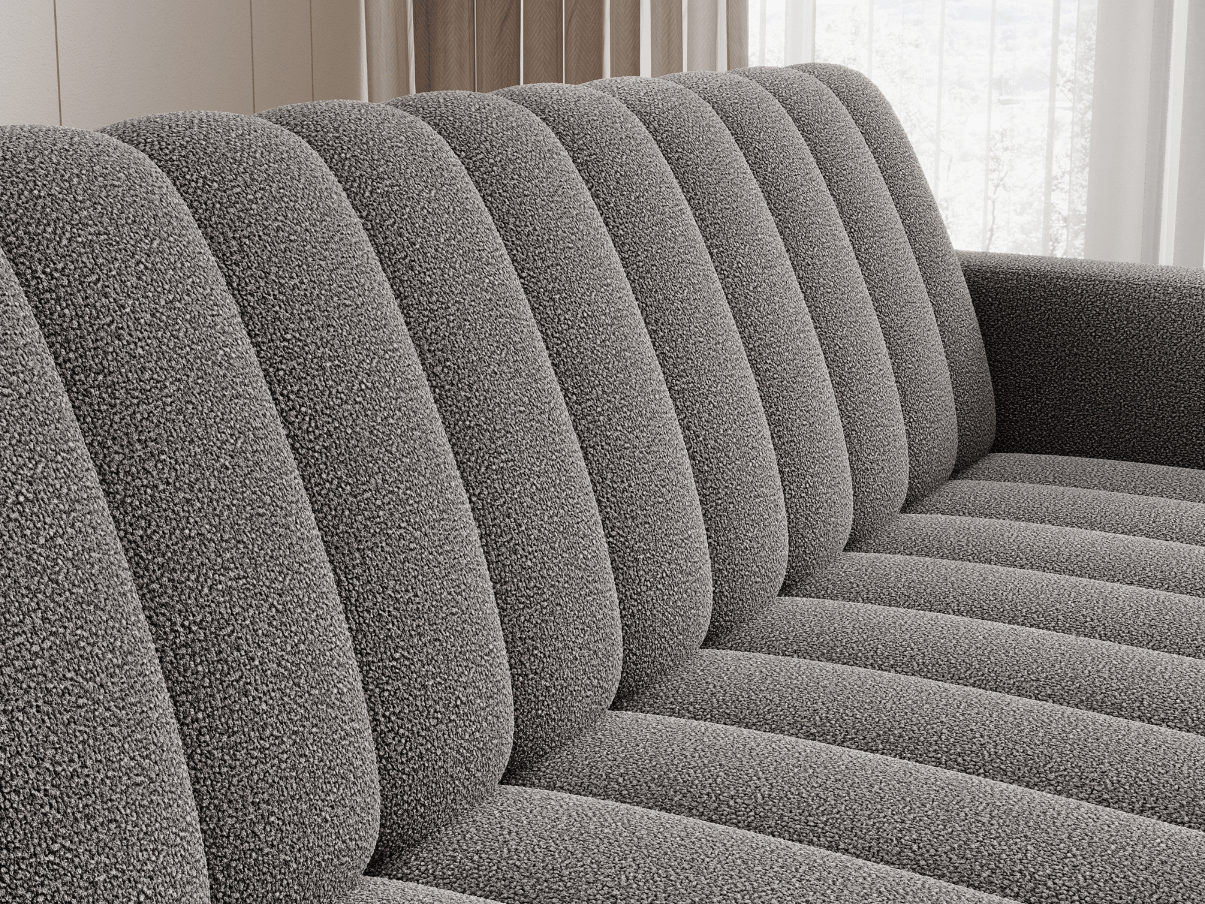 Canapé-lit FUJI – Convertible avec coffre de rangement, assise capitonnée et mécanisme Click-Clack