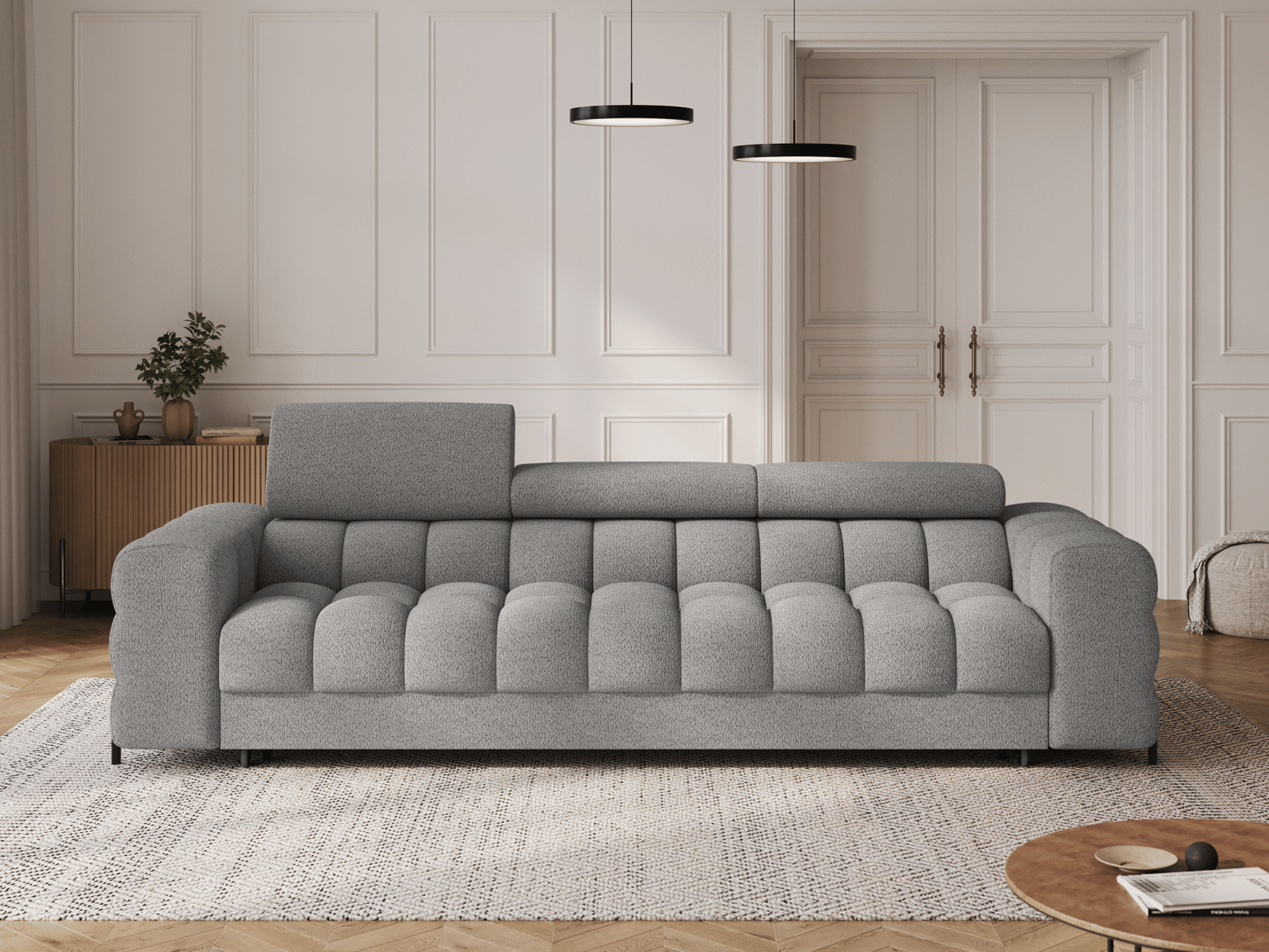 Canapé Convertible Montblanc – Banquette 3 Places avec Têtières Réglables