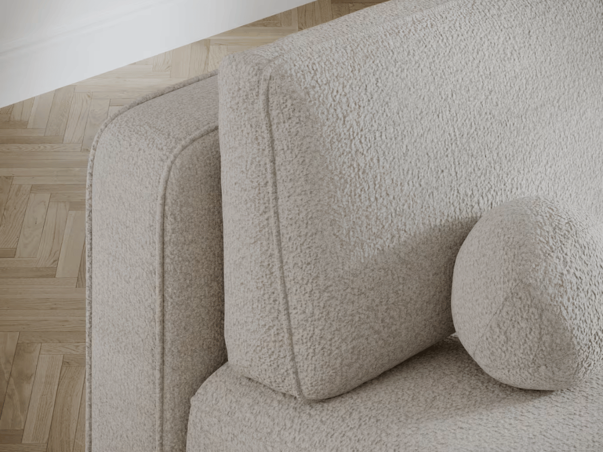 Canapé Lilana – Convertible 2 places avec coffre | Design arrondi moderne