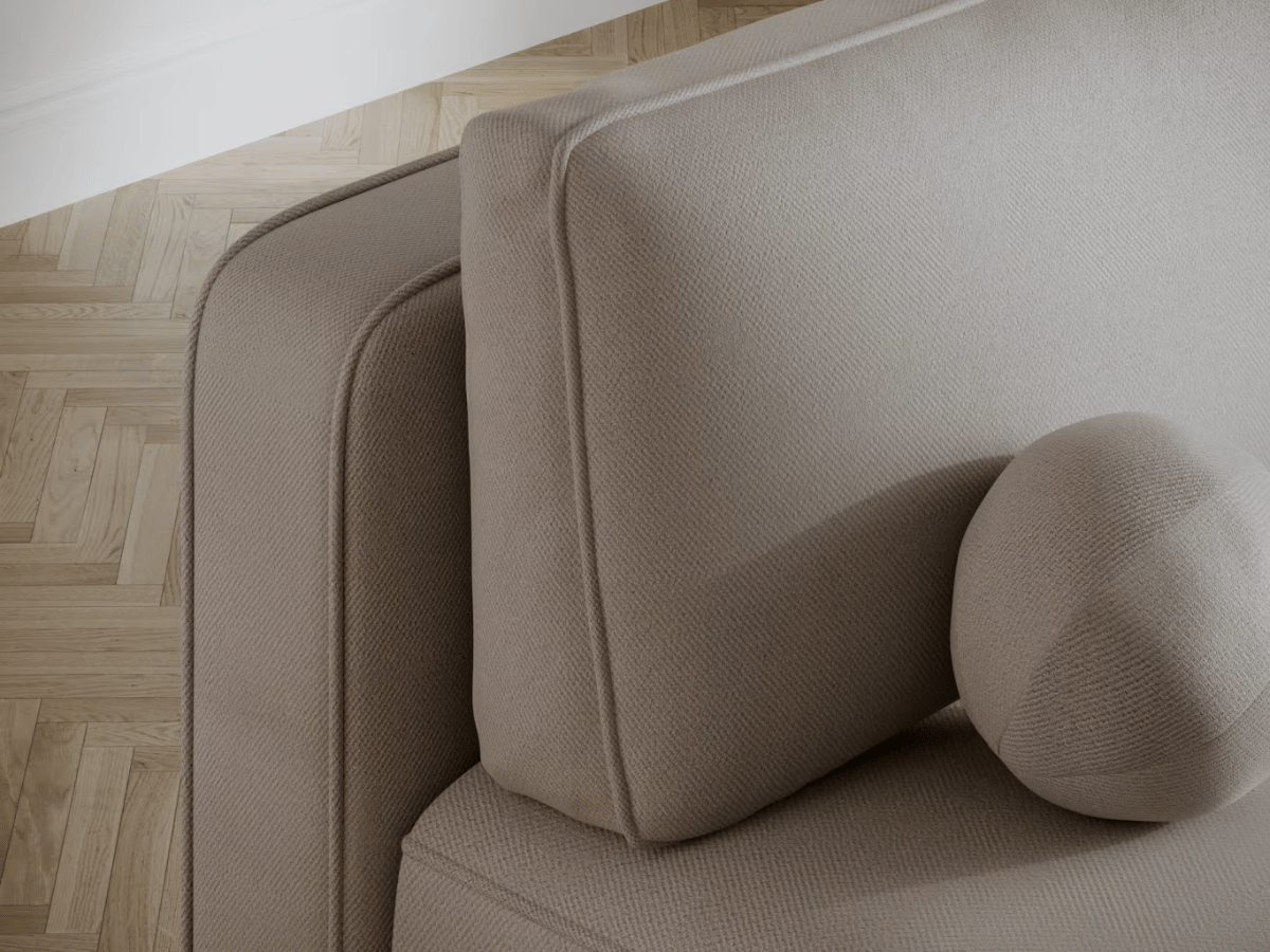 Canapé Lilana – Convertible 2 places avec coffre | Design arrondi moderne