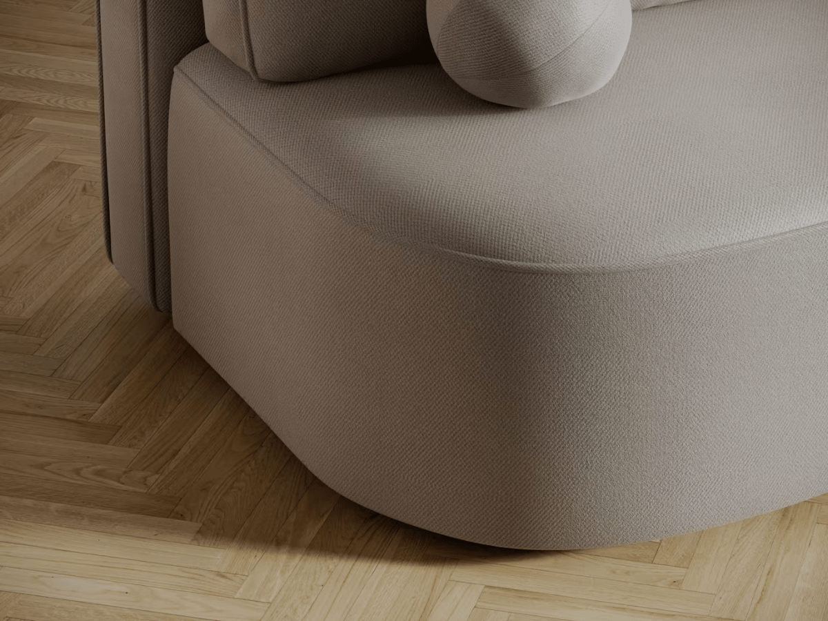 Canapé Lilana – Convertible 2 places avec coffre | Design arrondi moderne