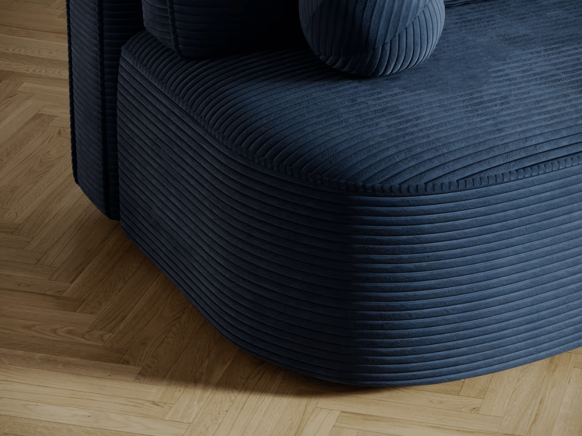 Canapé Lilana – Convertible 2 places avec coffre | Design arrondi moderne