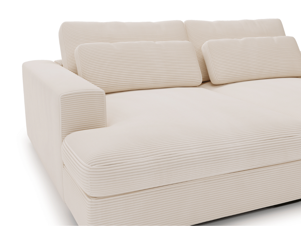 Canapé Elena – Grand Canapé assise profond en Velours Côtelé | Confort XXL & Design Moderne