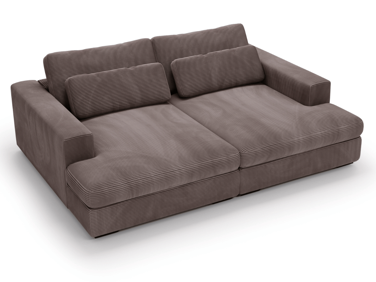 Canapé Elena – Grand Canapé assise profond en Velours Côtelé | Confort XXL & Design Moderne