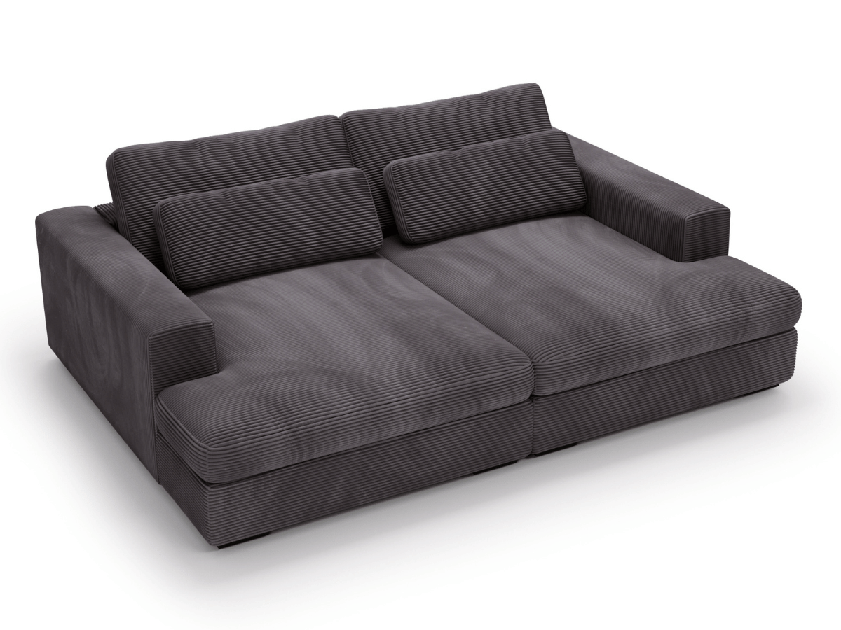 Canapé Elena – Grand Canapé assise profond en Velours Côtelé | Confort XXL & Design Moderne