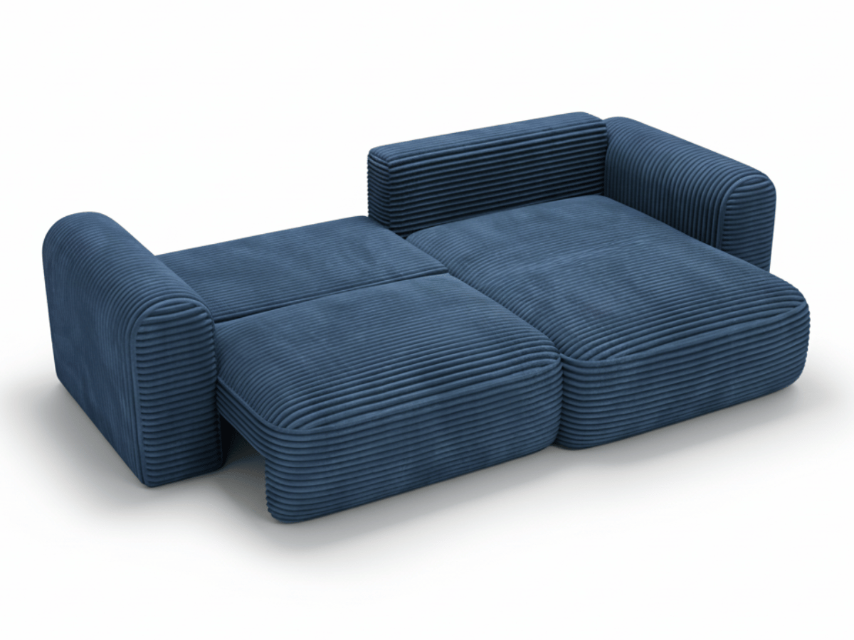 Canapé d’Angle Convertible LUMA – Velours Côtelé Épais – Coffre de Rangement