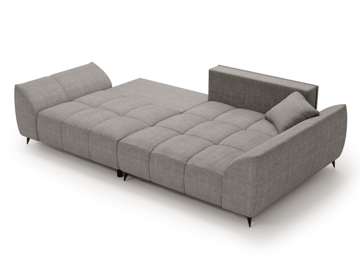 Canapé d’angle Lara – Convertible avec grande méridienne, coffre intégré
