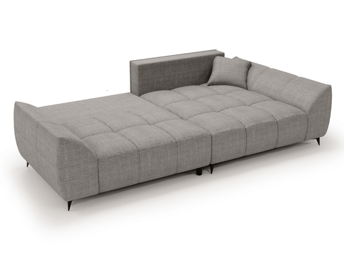 Canapé d’angle Lara – Convertible avec grande méridienne, coffre intégré