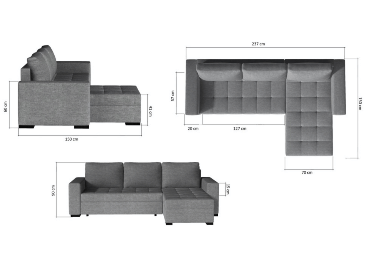 Canapé d'angle convertible réversible Newark - sawana 05/ soft 17