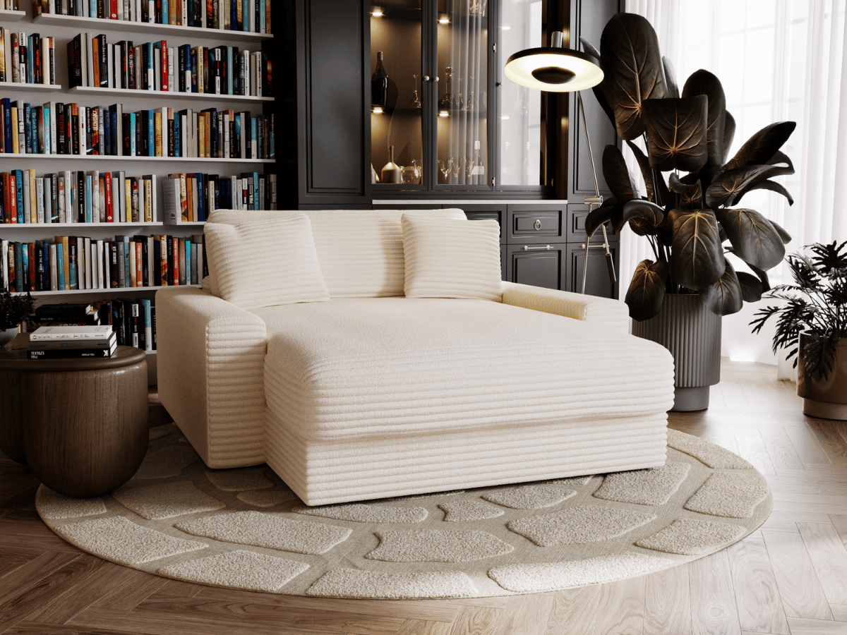 Fauteuil Elena – Grand Fauteuil 160 cm en Velours Côtelé | Confort XXL