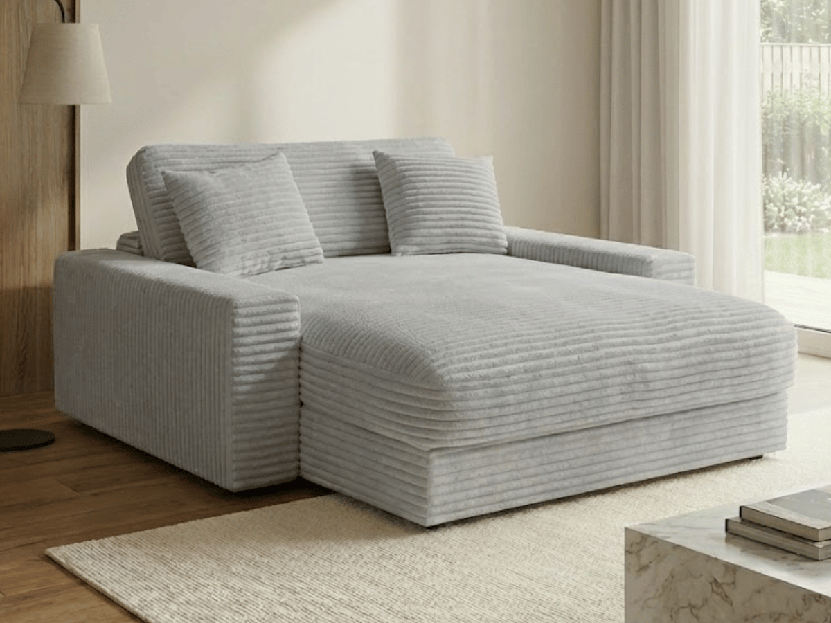 Fauteuil Elena – Grand Fauteuil 160 cm en Velours Côtelé | Confort XXL
