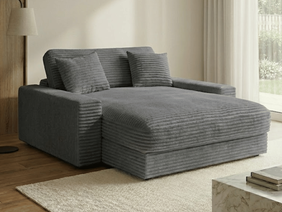 Fauteuil Elena – Grand Fauteuil 160 cm en Velours Côtelé | Confort XXL