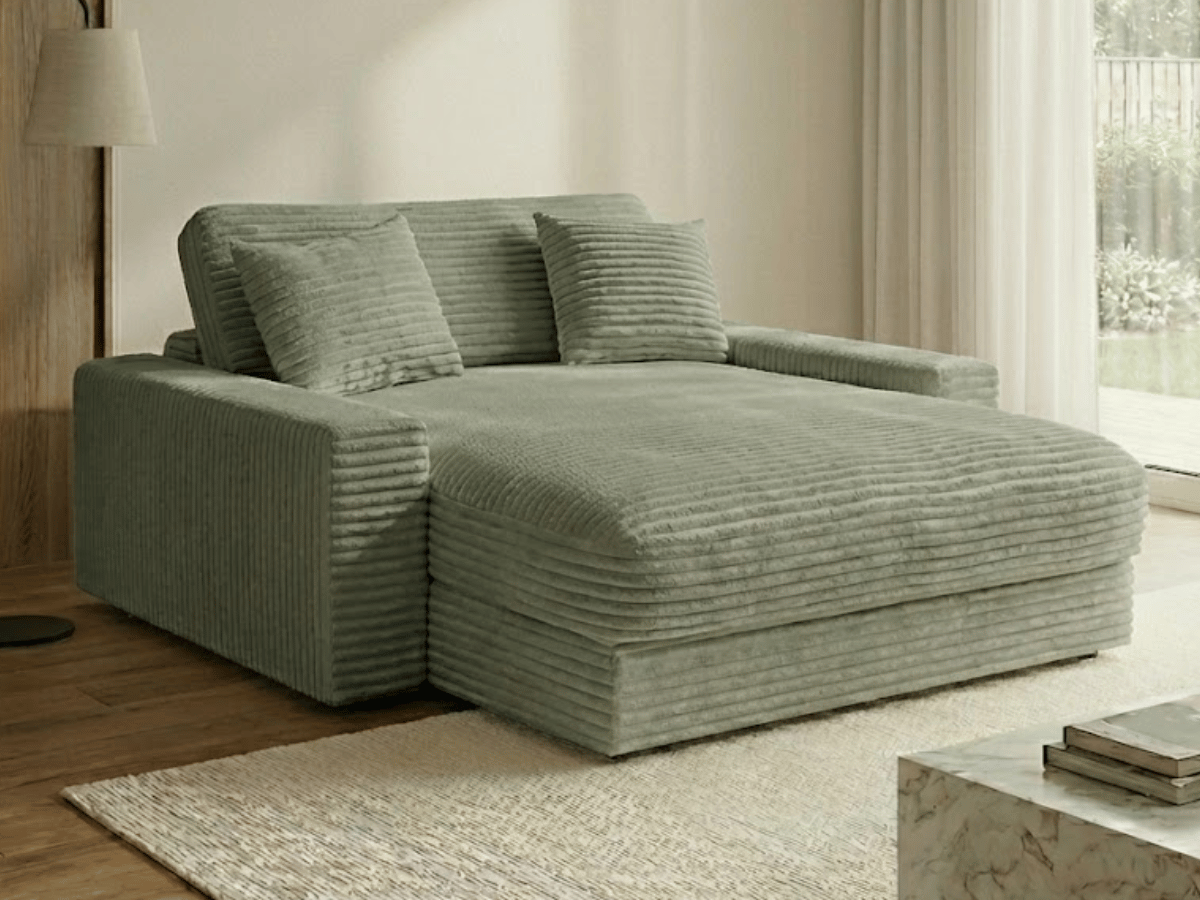 Fauteuil Elena – Grand Fauteuil 160 cm en Velours Côtelé | Confort XXL