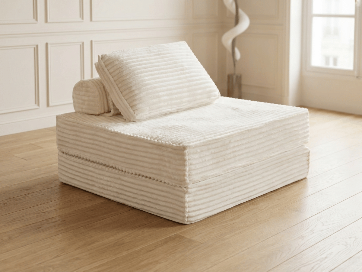 Fauteuil lit convertible MILANO – 1 place en velours côtelé épais – chauffeuse modulable