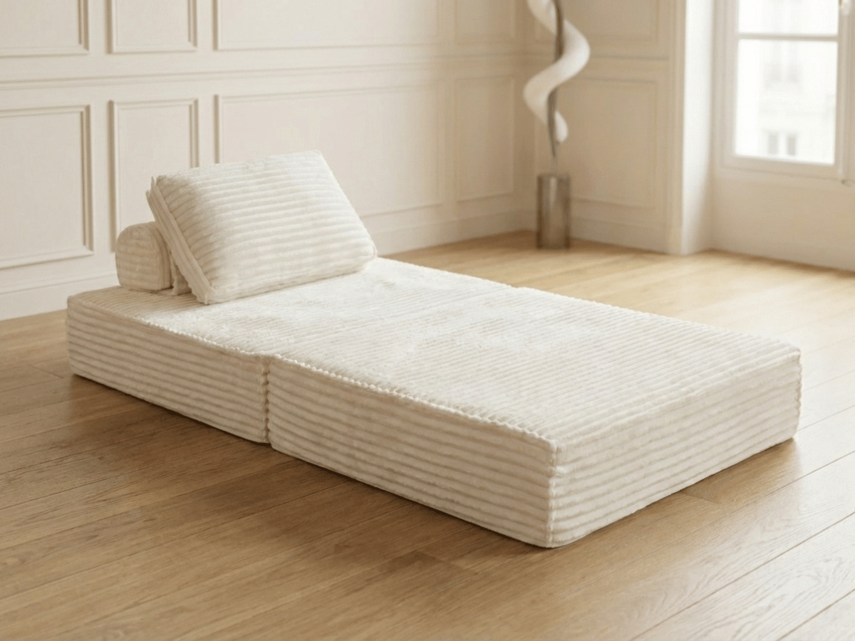 Fauteuil lit convertible MILANO – 1 place en velours côtelé épais – chauffeuse modulable