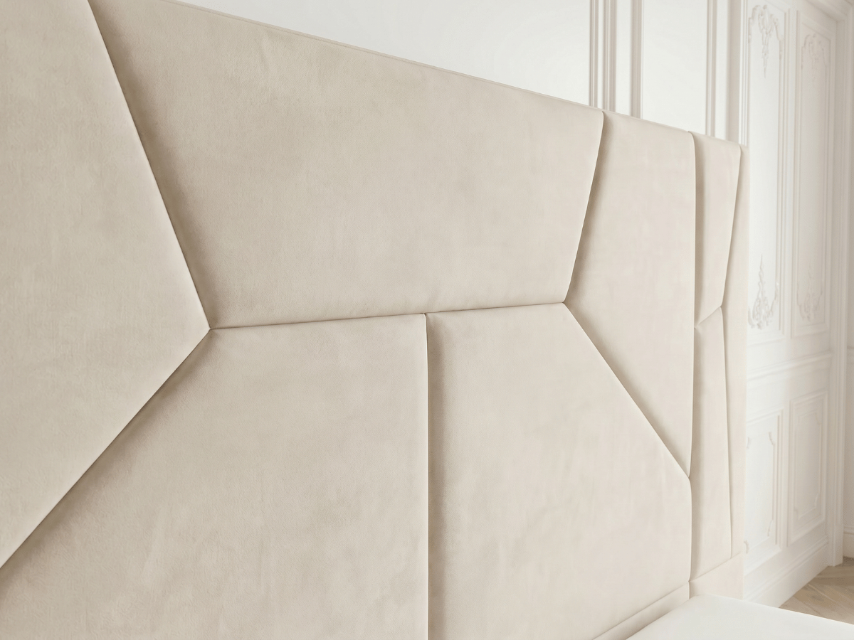 Lit coffre MIRAGE – Grande tête de lit design avec éclairage LED intégré