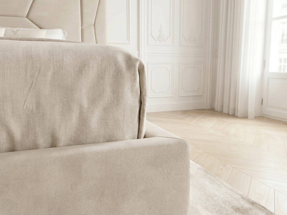 Lit coffre MIRAGE – Grande tête de lit design avec éclairage LED intégré