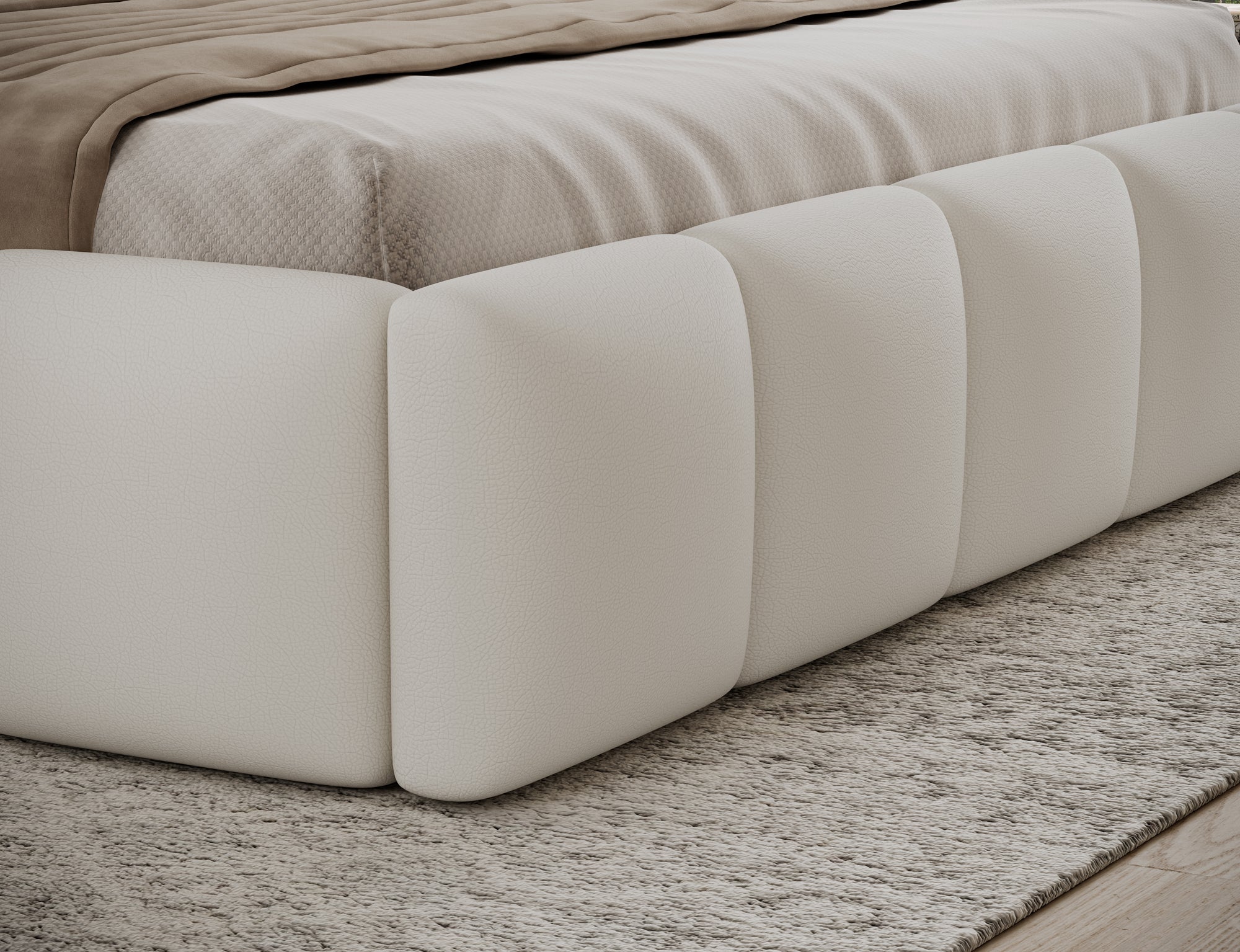 Lit coffre Fuji – design matelassé et rangement intégré
