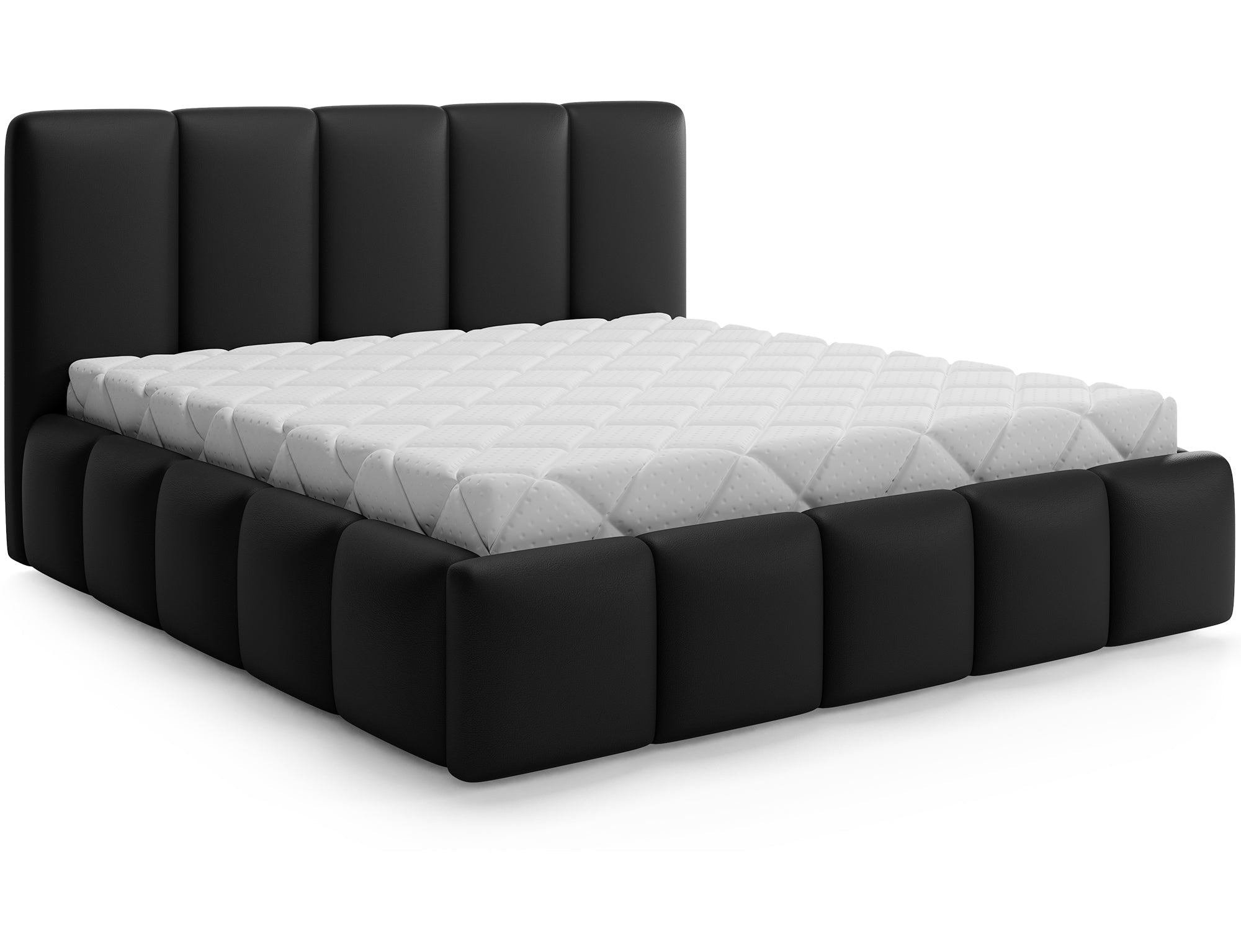 Lit coffre Fuji – design matelassé et rangement intégré