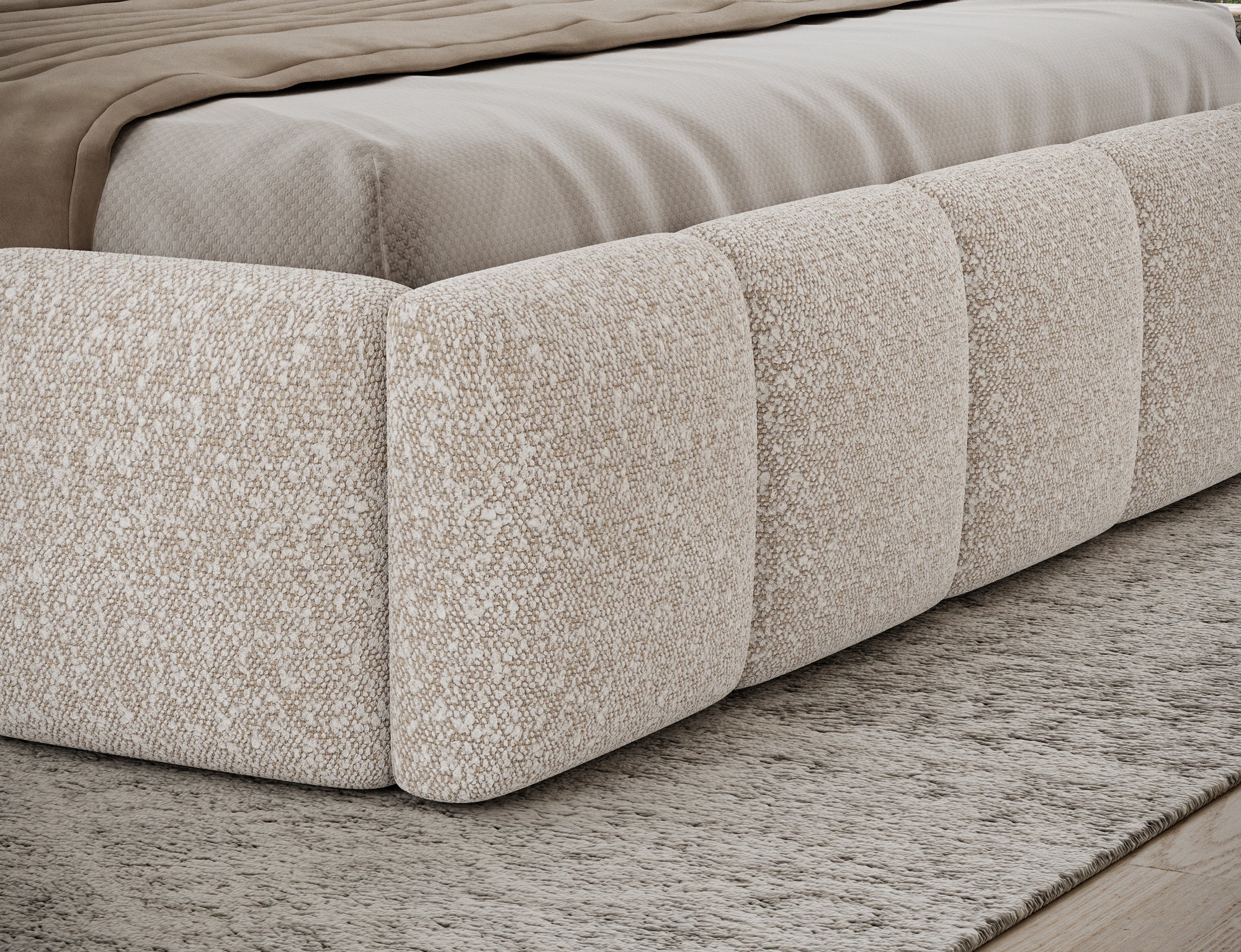 Lit coffre Fuji – design matelassé et rangement intégré