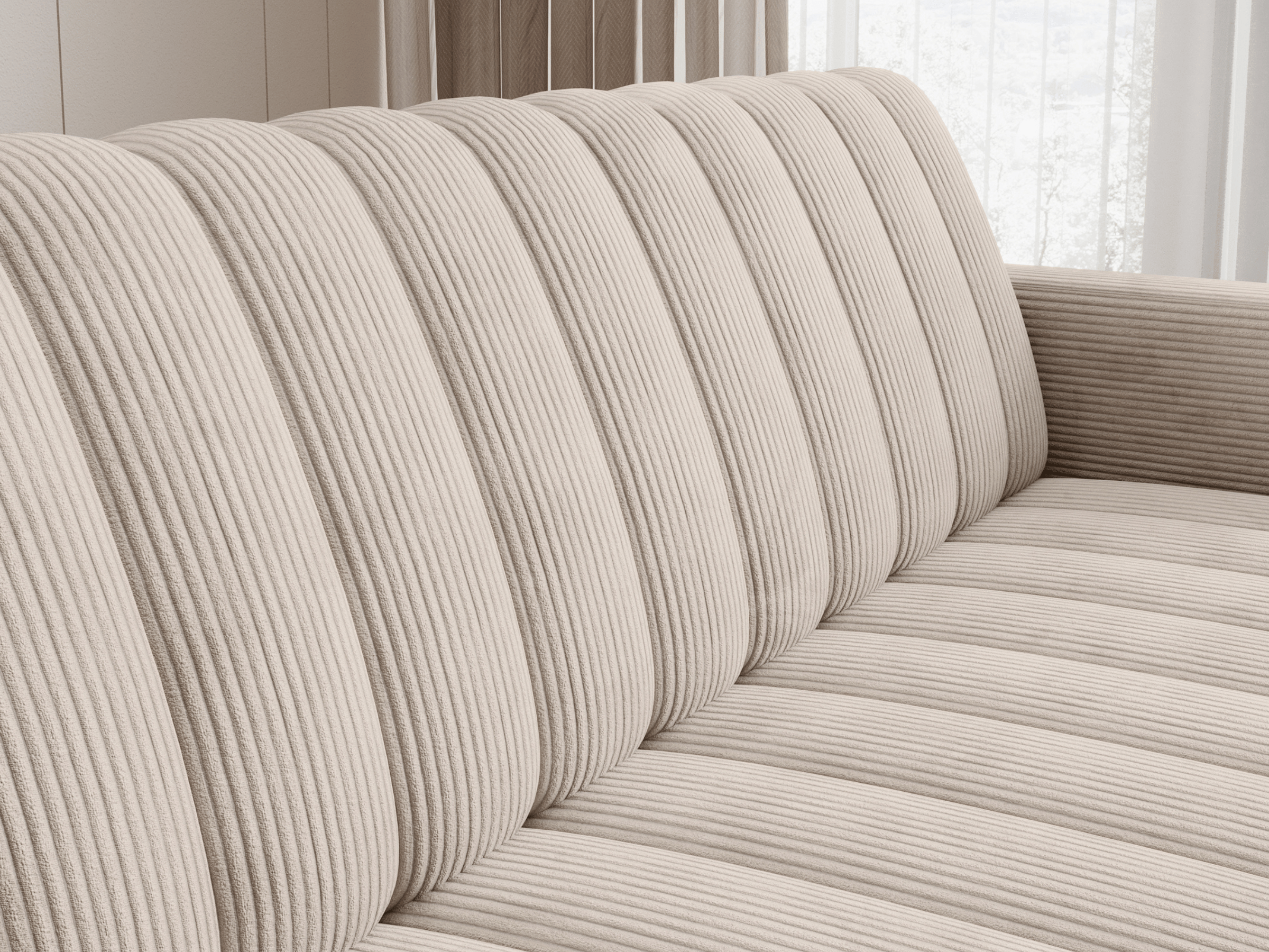 Canapé-lit FUJI – Convertible avec coffre de rangement, assise capitonnée et mécanisme Click-Clack