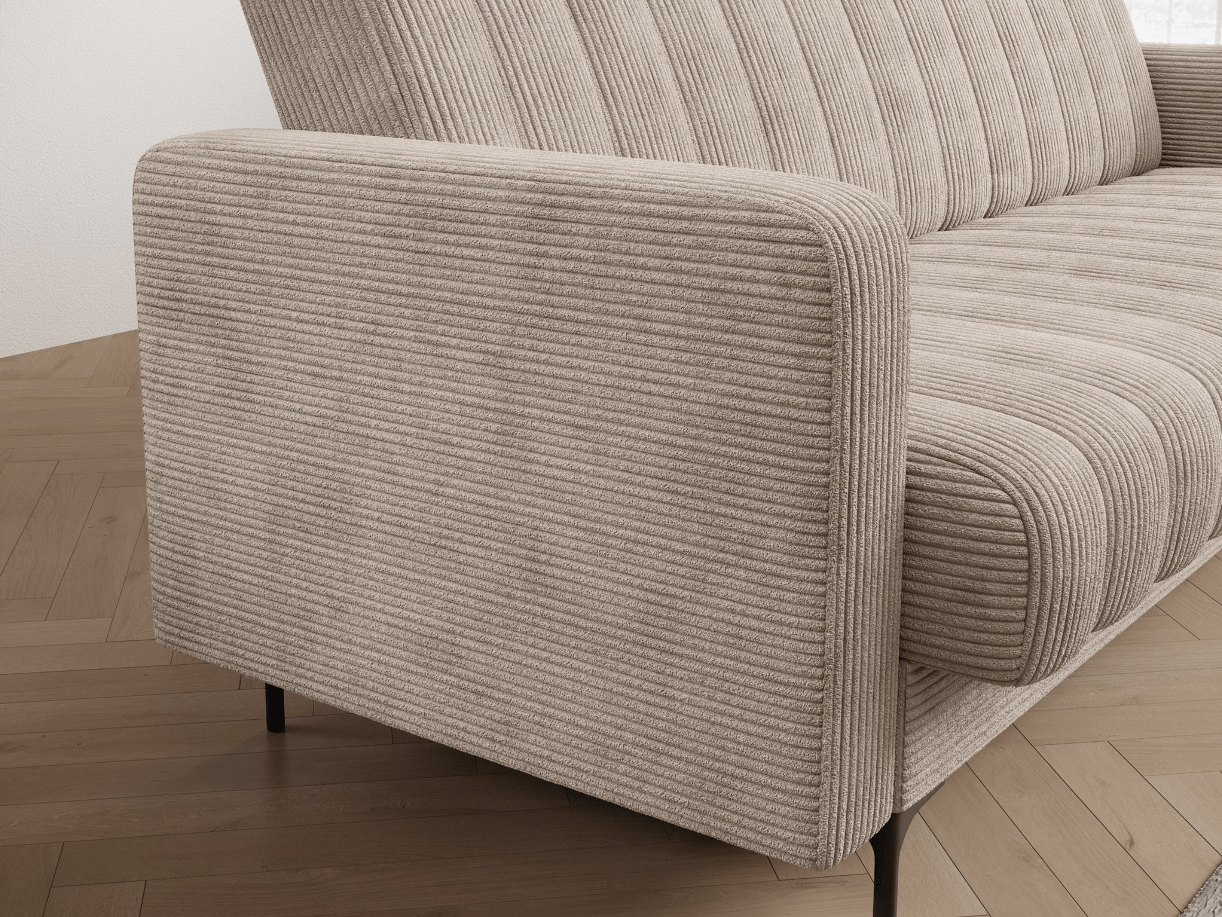 Canapé-lit FUJI – Convertible avec coffre de rangement, assise capitonnée et mécanisme Click-Clack