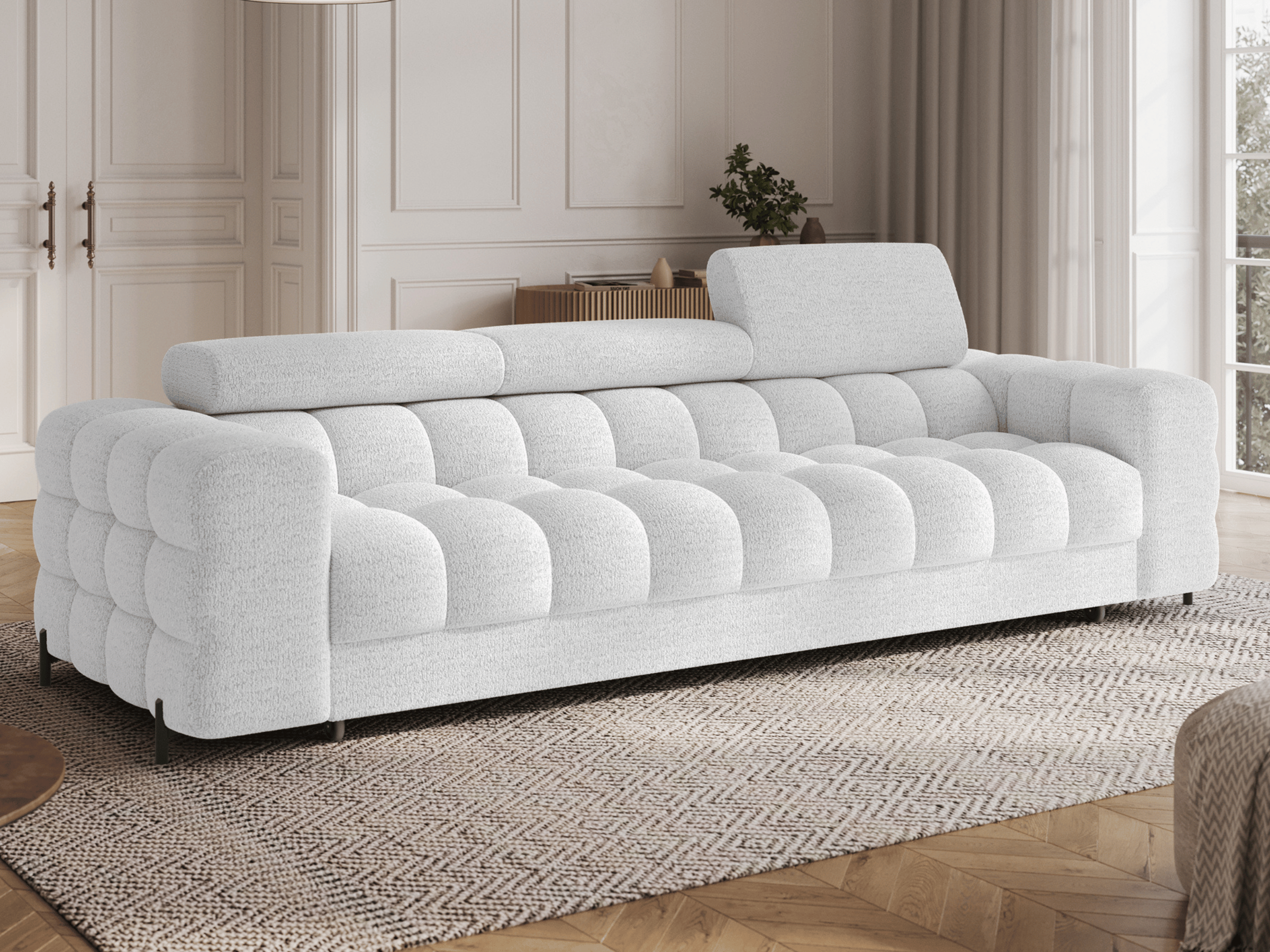 Canapé Convertible Montblanc – Banquette 3 Places avec Têtières Réglables