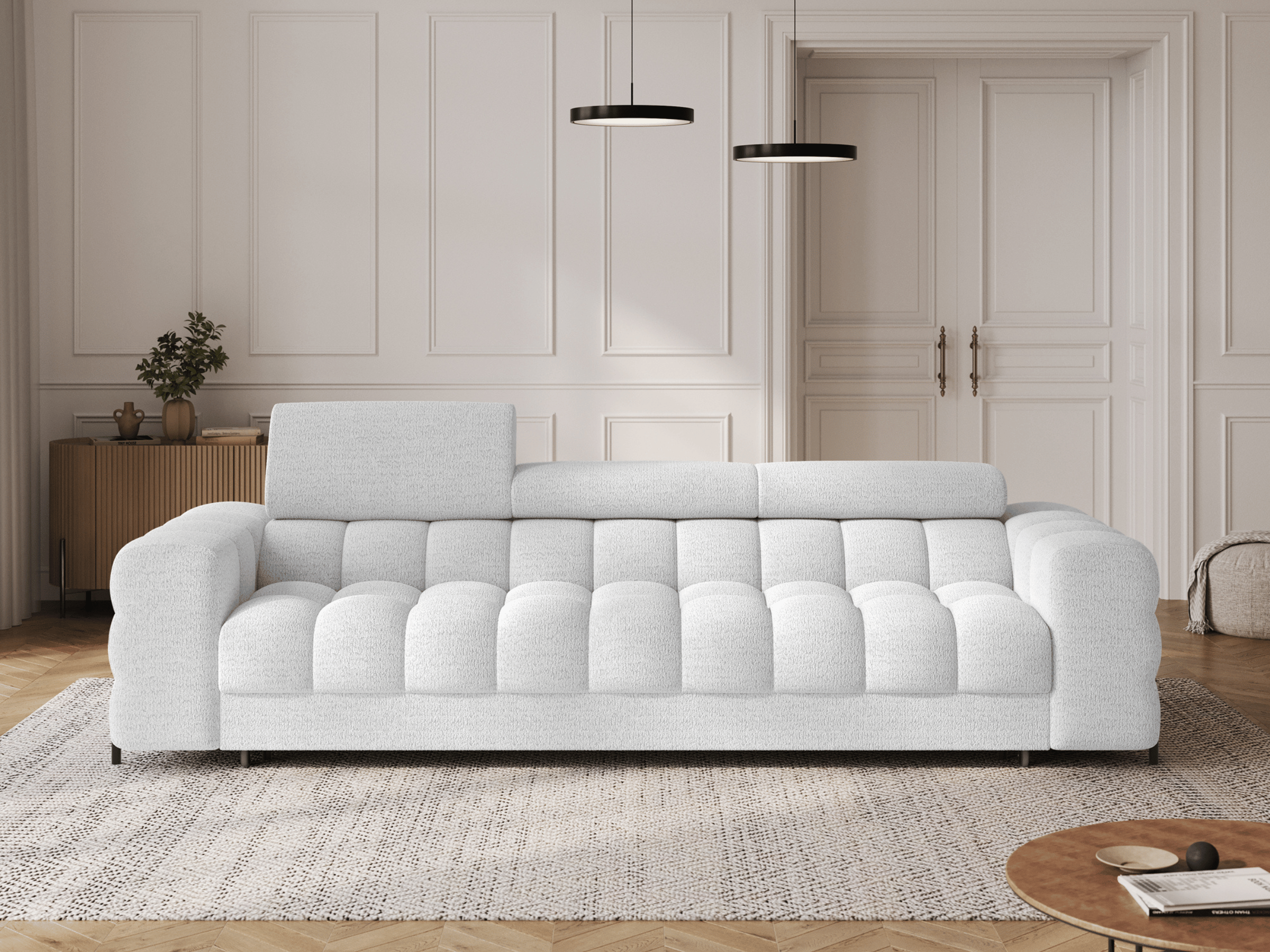Canapé Convertible Montblanc – Banquette 3 Places avec Têtières Réglables