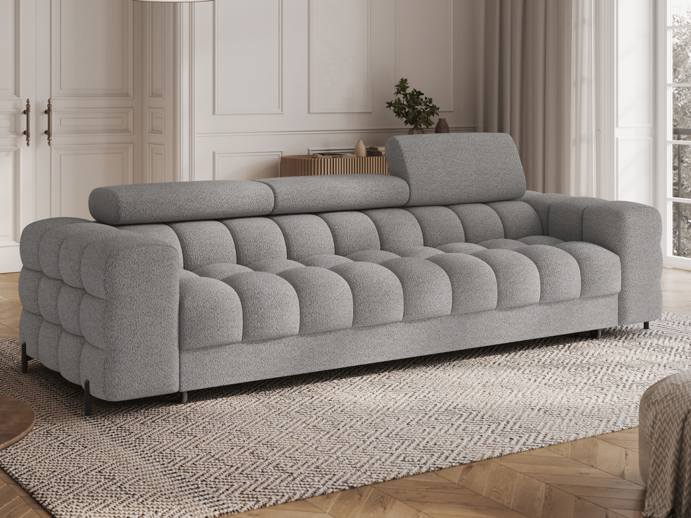 Canapé Convertible Montblanc – Banquette 3 Places avec Têtières Réglables