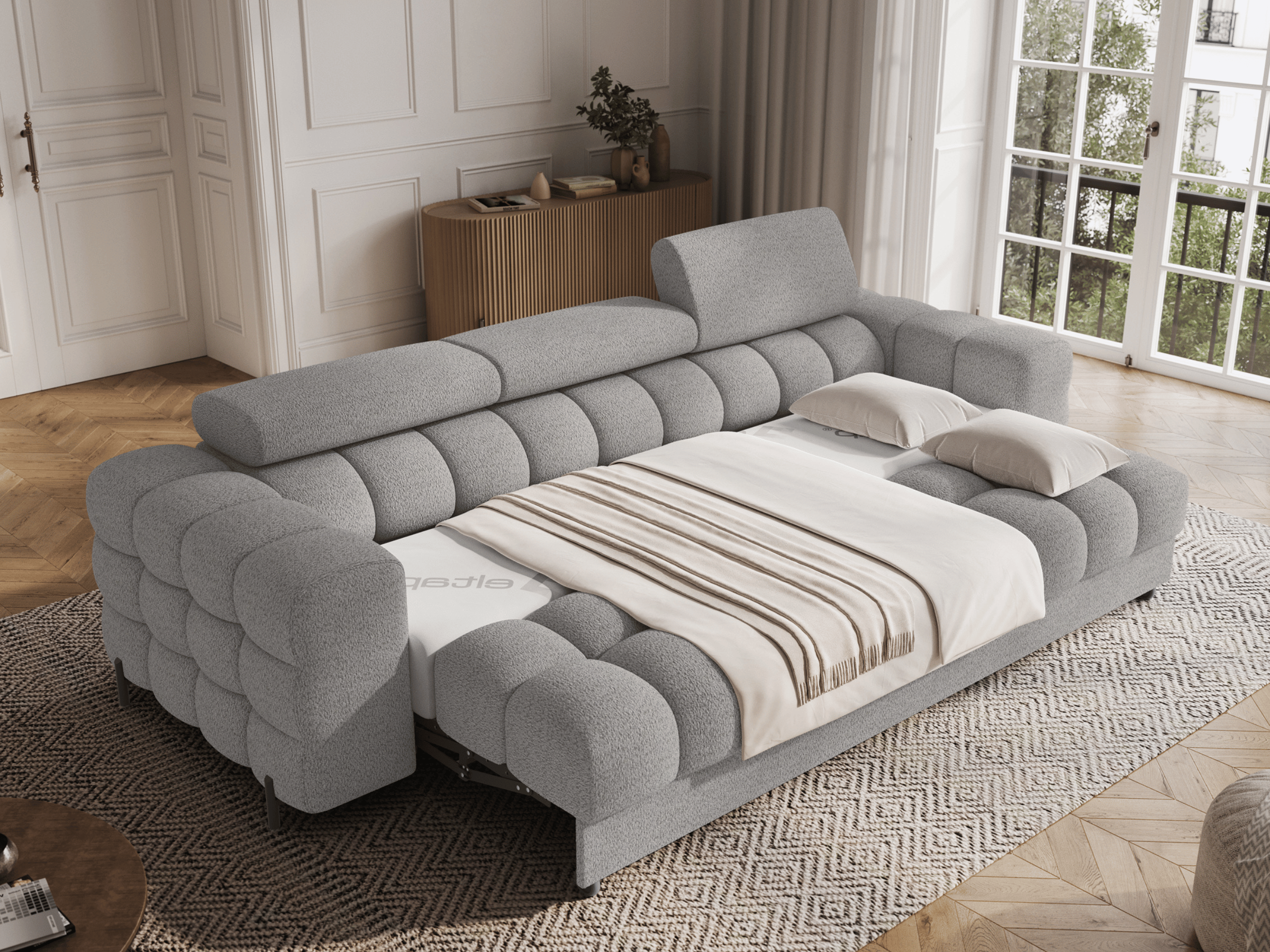 Canapé Convertible Montblanc – Banquette 3 Places avec Têtières Réglables