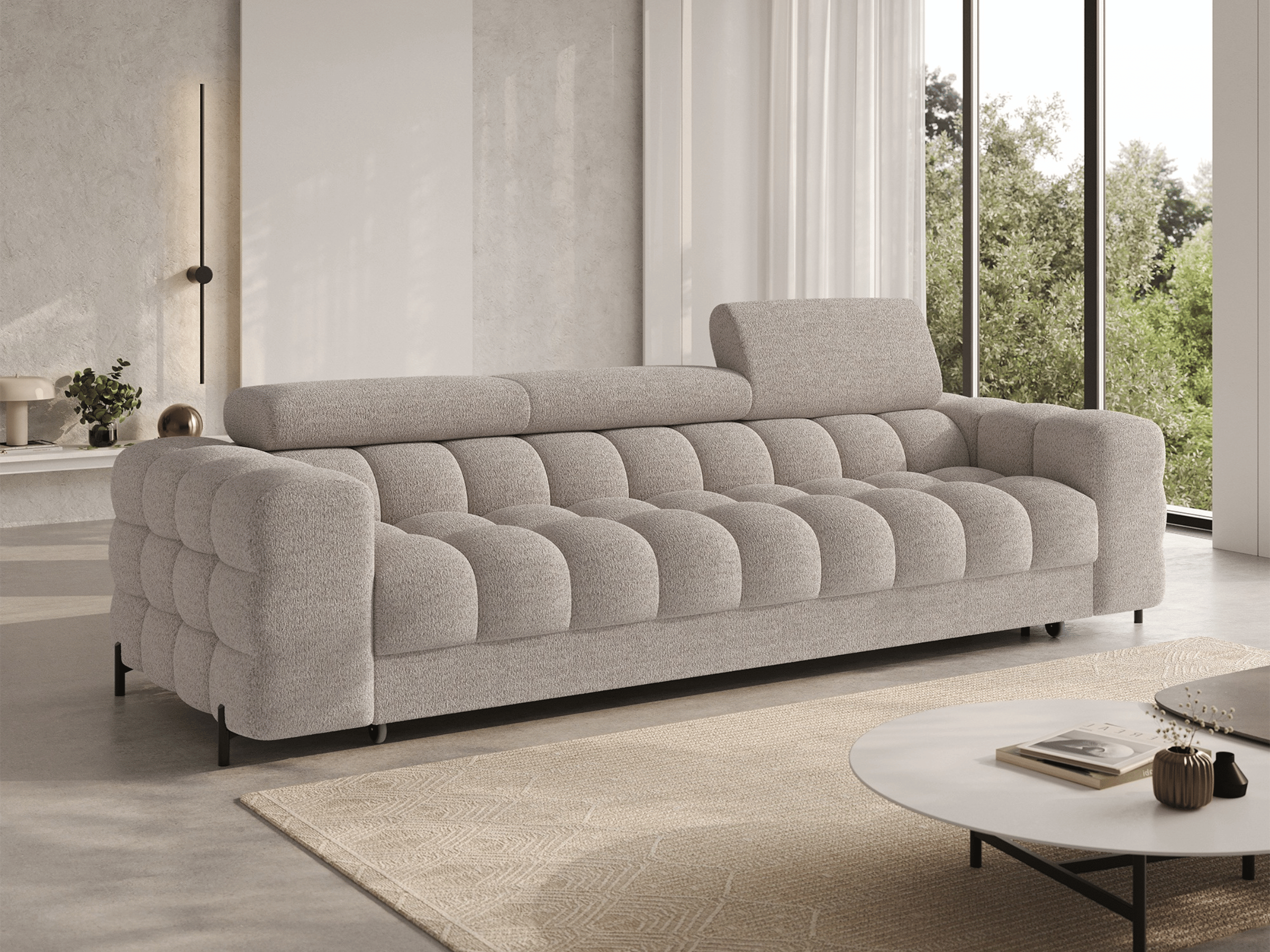 Canapé Convertible Montblanc – Banquette 3 Places avec Têtières Réglables