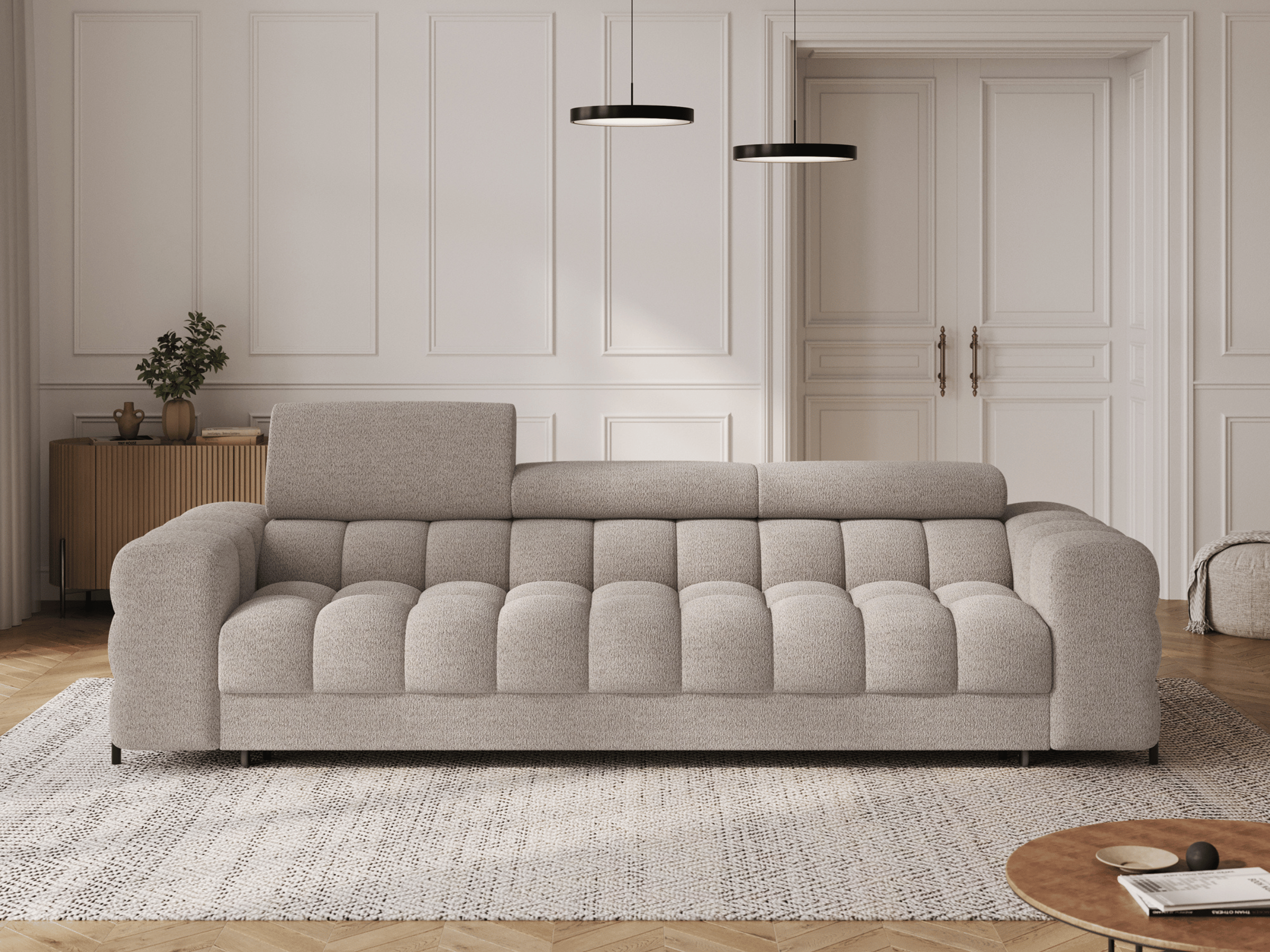 Canapé Convertible Montblanc – Banquette 3 Places avec Têtières Réglables