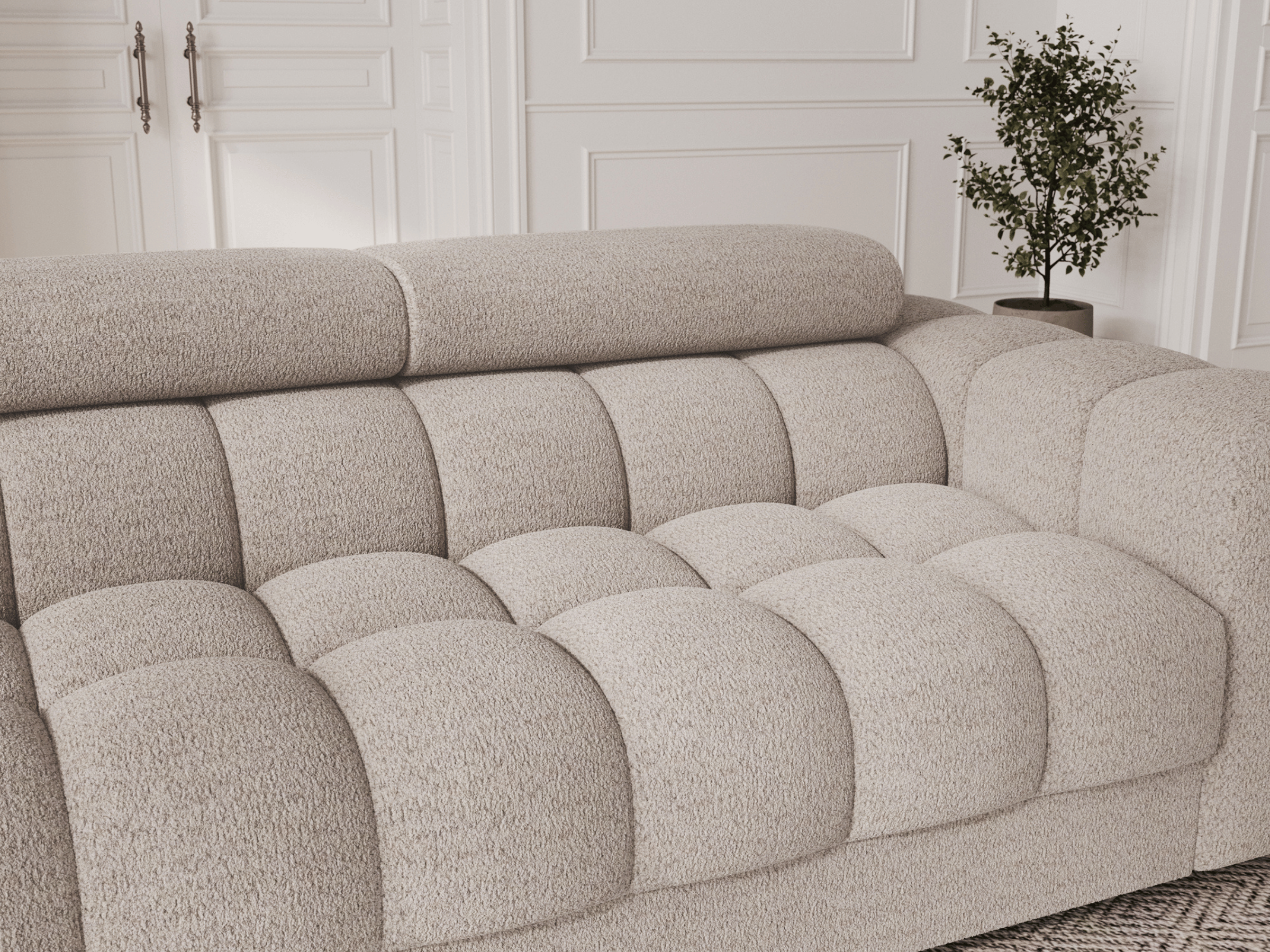 Canapé Convertible Montblanc – Banquette 3 Places avec Têtières Réglables