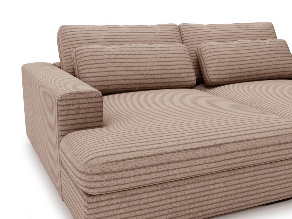 Canapé Elena – Grand Canapé assise profond en Velours Côtelé  | Confort XXL & Design Moderne