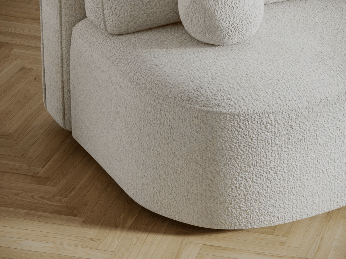 Canapé Lilana – Convertible 2 places avec coffre | Design arrondi moderne