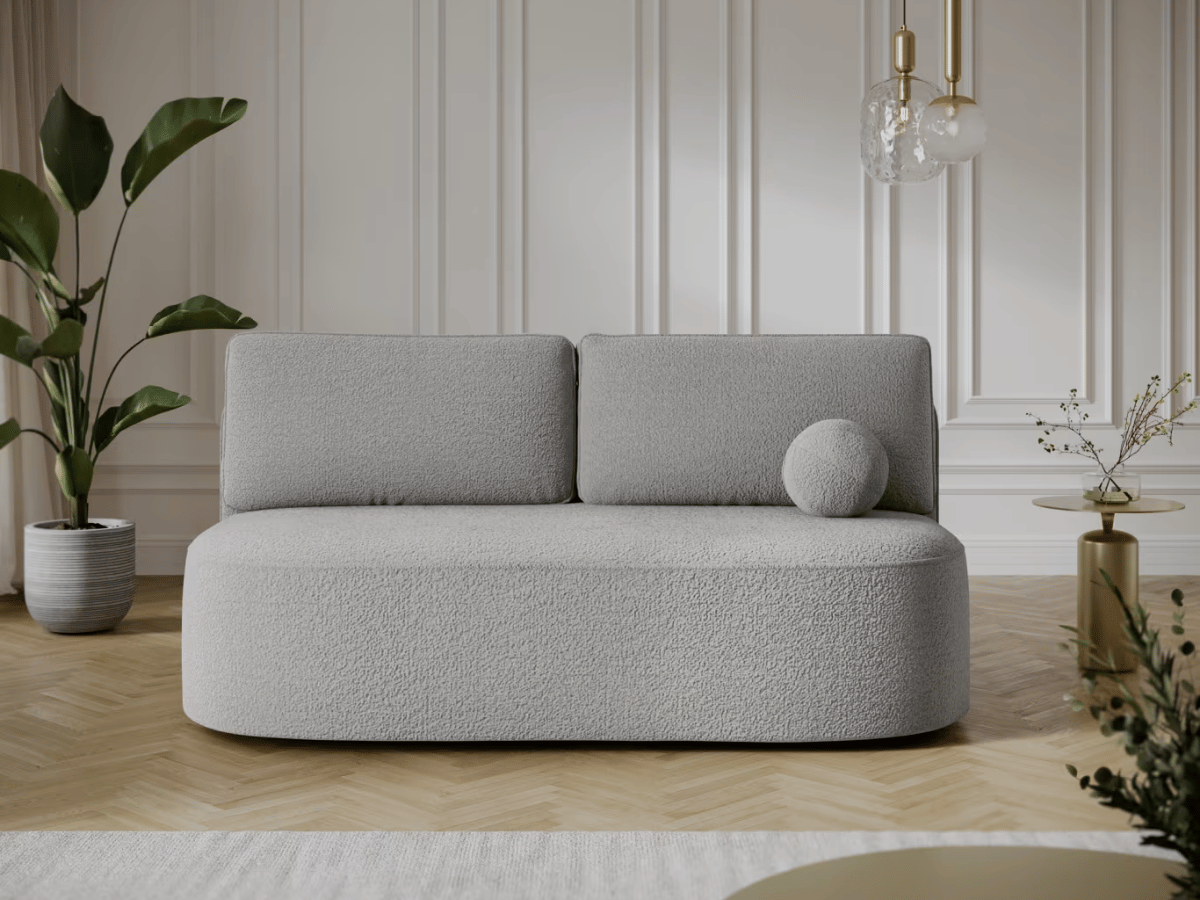 Canapé Lilana – Convertible 2 places avec coffre | Design arrondi moderne