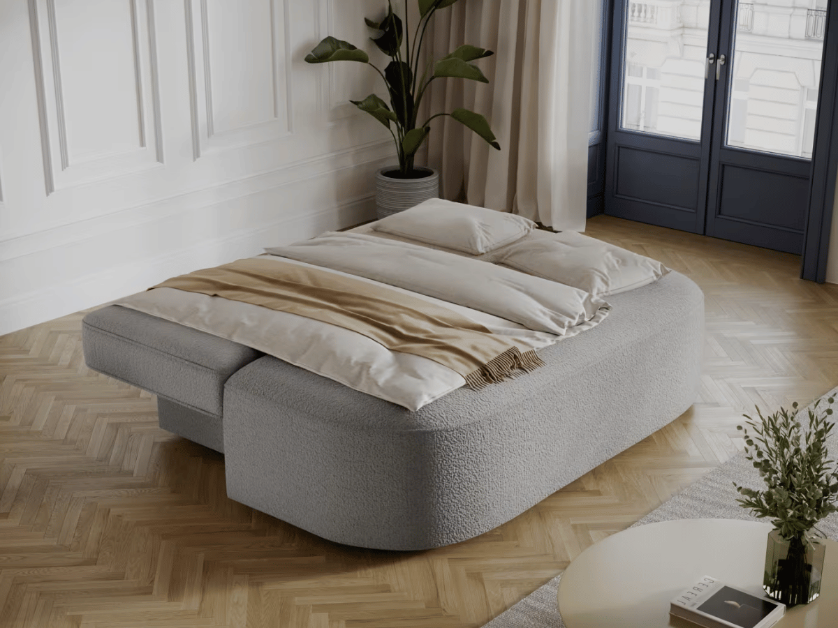 Canapé Lilana – Convertible 2 places avec coffre | Design arrondi moderne