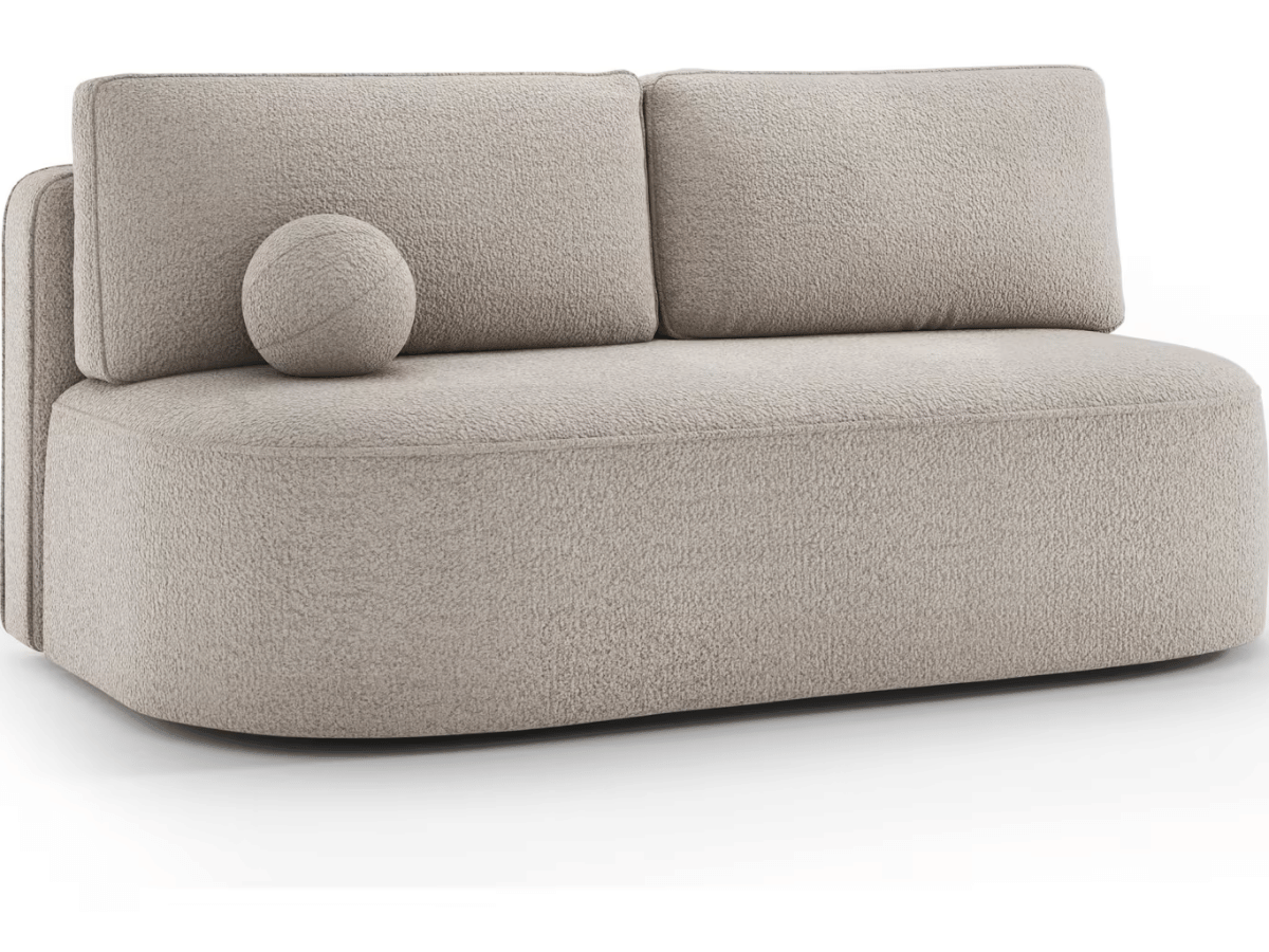 Canapé Lilana – Convertible 2 places avec coffre | Design arrondi moderne