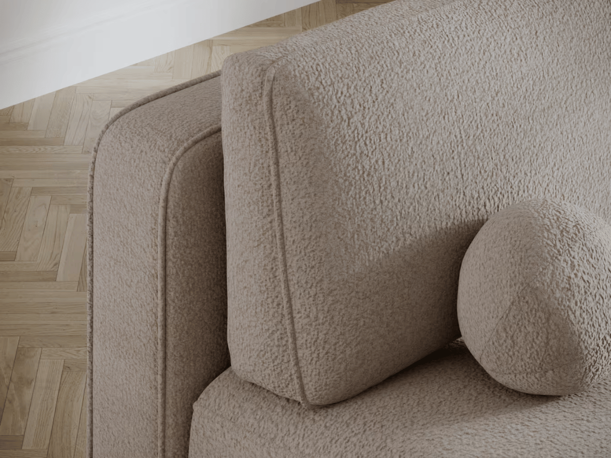 Canapé Lilana – Convertible 2 places avec coffre | Design arrondi moderne
