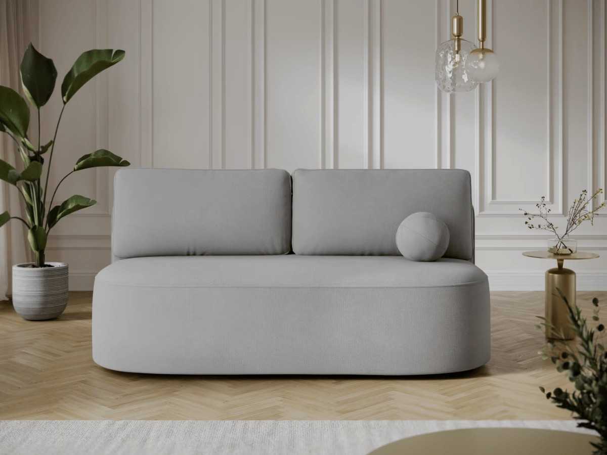 Canapé Lilana – Convertible 2 places avec coffre | Design arrondi moderne