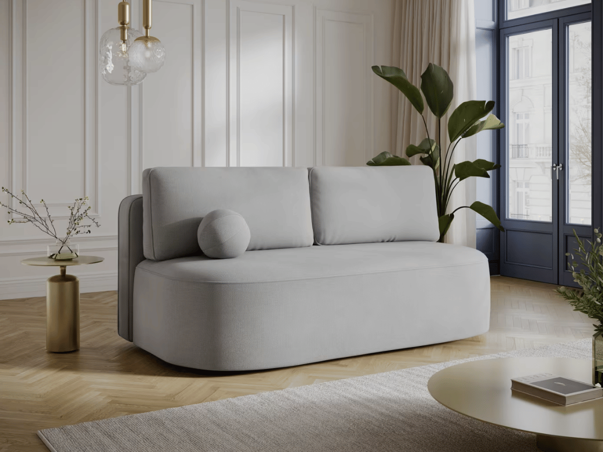 Canapé Lilana – Convertible 2 places avec coffre | Design arrondi moderne
