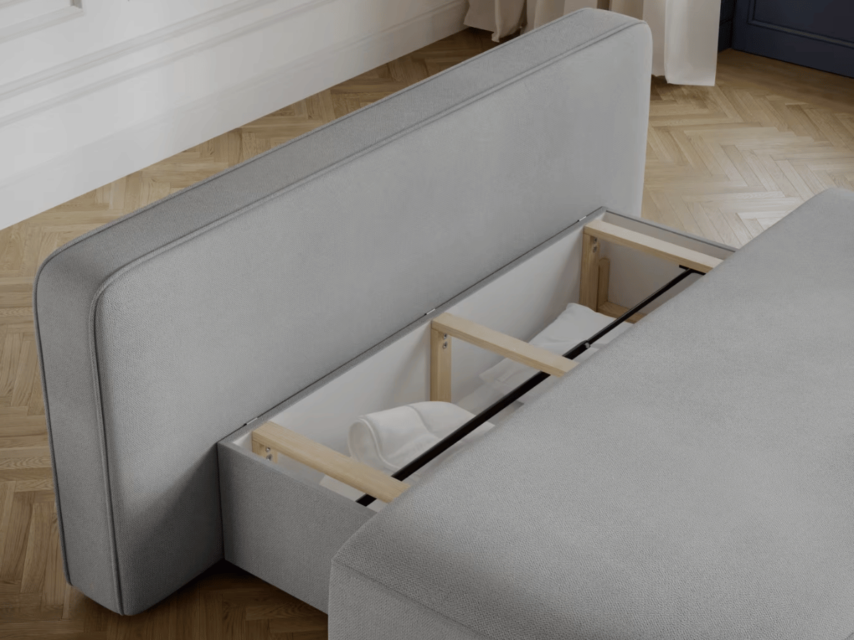 Canapé Lilana – Convertible 2 places avec coffre | Design arrondi moderne