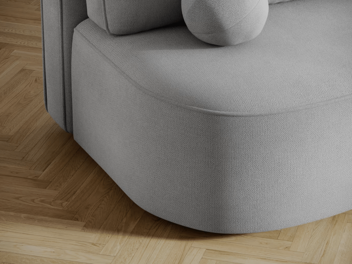 Canapé Lilana – Convertible 2 places avec coffre | Design arrondi moderne